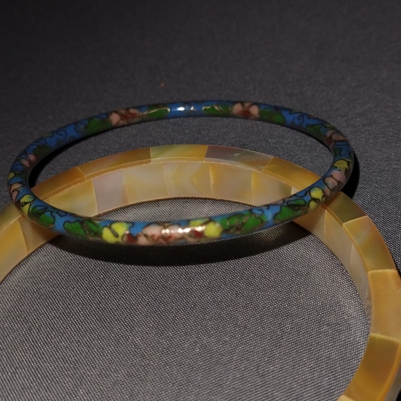 Cloisonné Bangle Bracelet Colorful Enamel Bangle - Picture 4 of 6